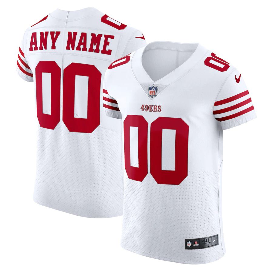 Men San Francisco 49ers Nike White Vapor Elite Custom NFL Jersey->customized nfl jersey->Custom Jersey